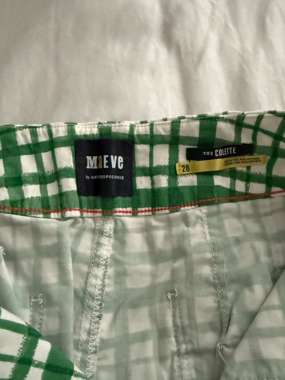 Green & White Plaid Wide-Leg Pants - Picture 4 of 6